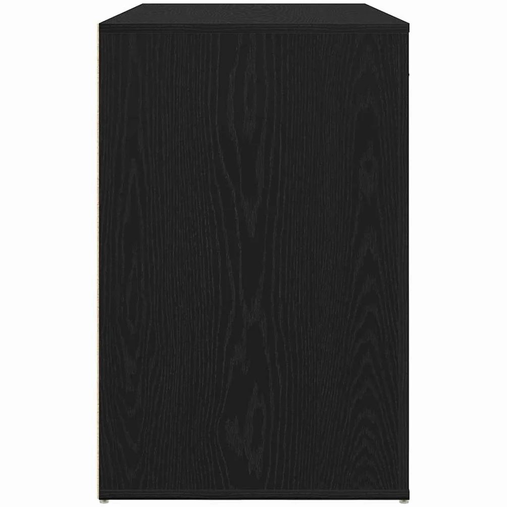 Nowoczesne biurko z szufladami w kolorze czarnym o wyglądzie dębu, 100 x 49 x 74 cm, z materiału drewnopochodnego zapewnia stabilność, idealne do domowego biura i gabinetu, łatwy montaż
