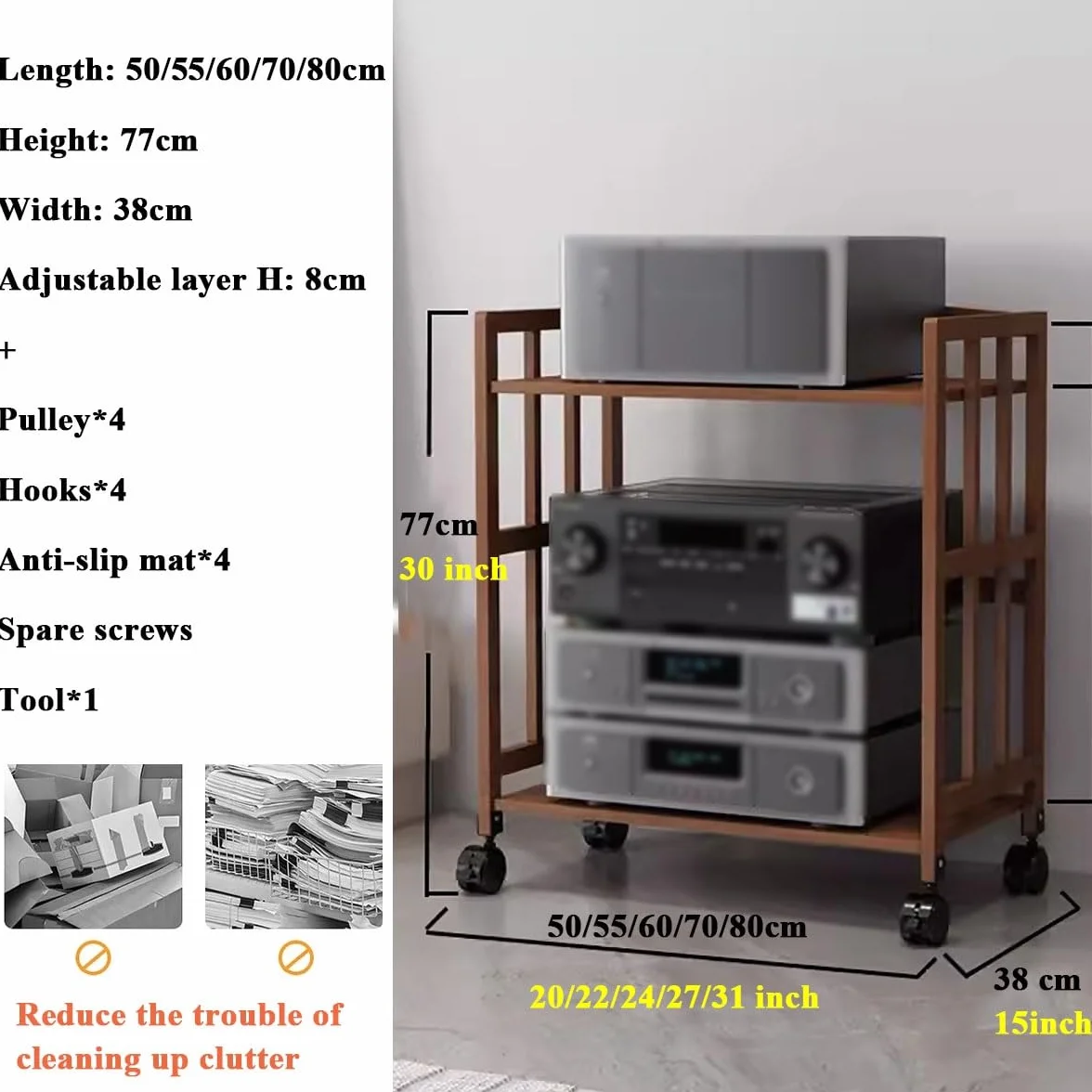HiFi Rack AV półka mała szafka na nośniki audio-wideo. Rozrywka Komponenty stereo Stojaki Konsola do gier Odtwarzacze CD Wzmacniacz Mocy Półka.