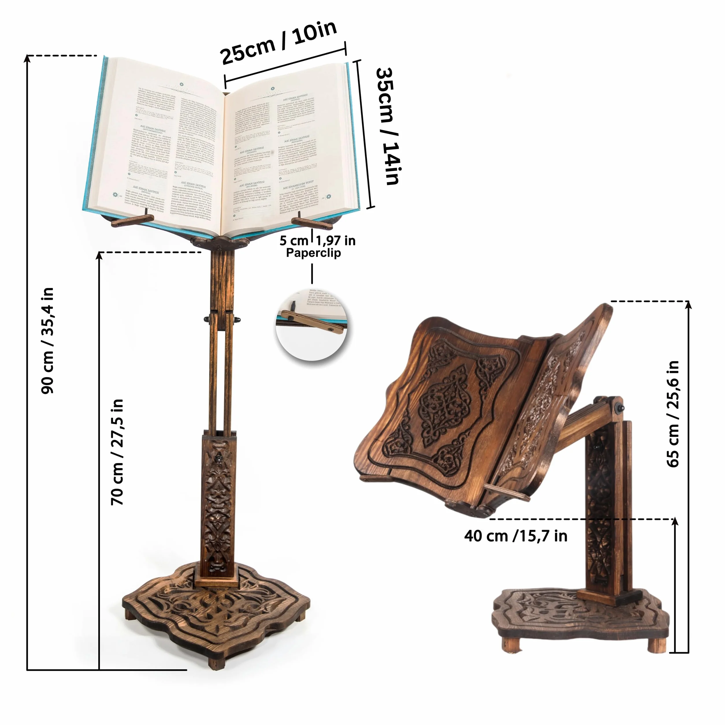 Duży regulowany drewniany stojak na książki na ciężkie książki, Koran, Biblia, słownik, uchwyt na książki kucharskie, wielofunkcyjny ogromny stojak na książki