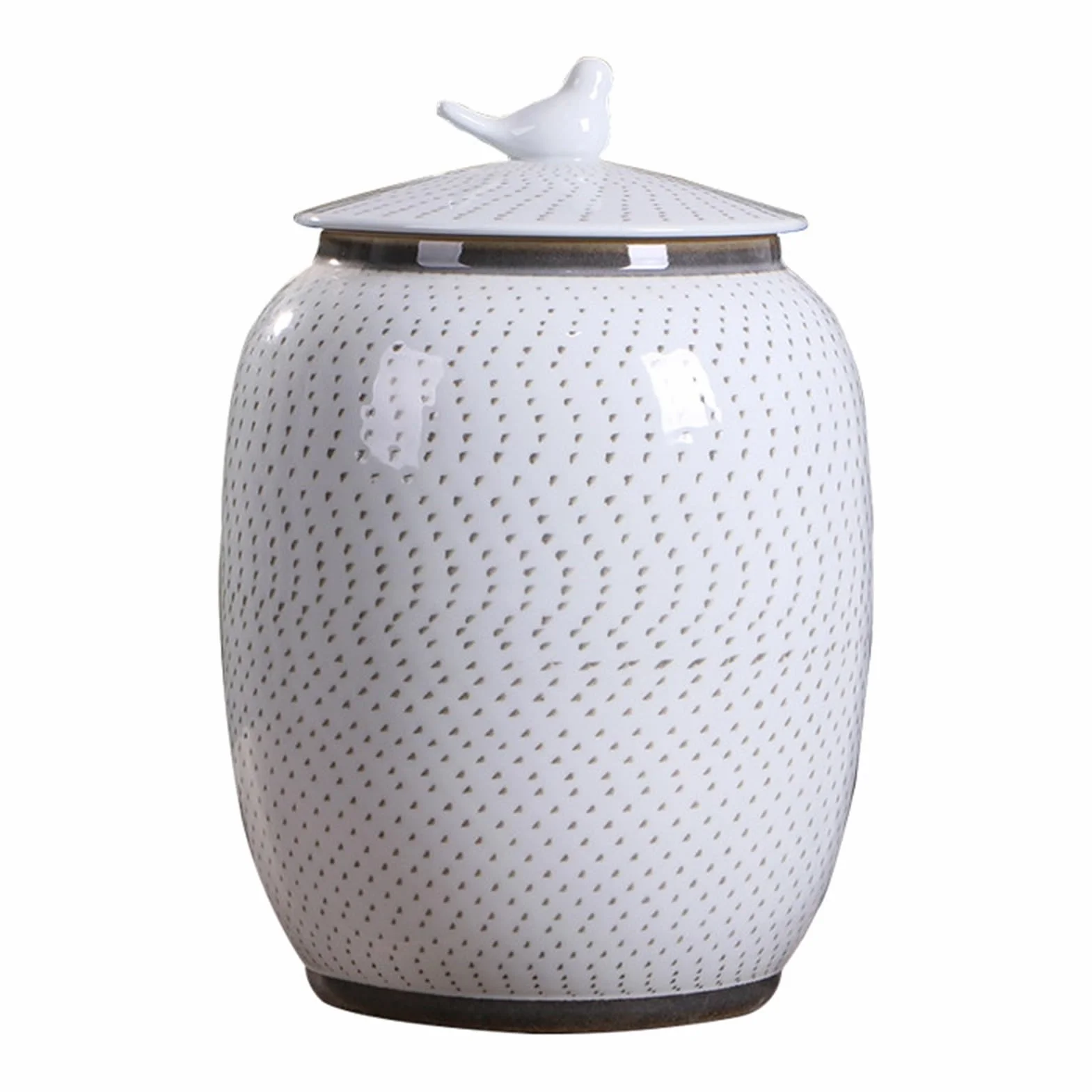 Ceramiczny Storage Container, Pojemnik do przechowywania z Pokrywką, Pojemnik na Musli o Dużej Pojemności do Fasoli, Kukurydzy, Pszenicy, Płatków Owsianych, Pojemnika(Wit,10.2x13.4in/26x34cm)