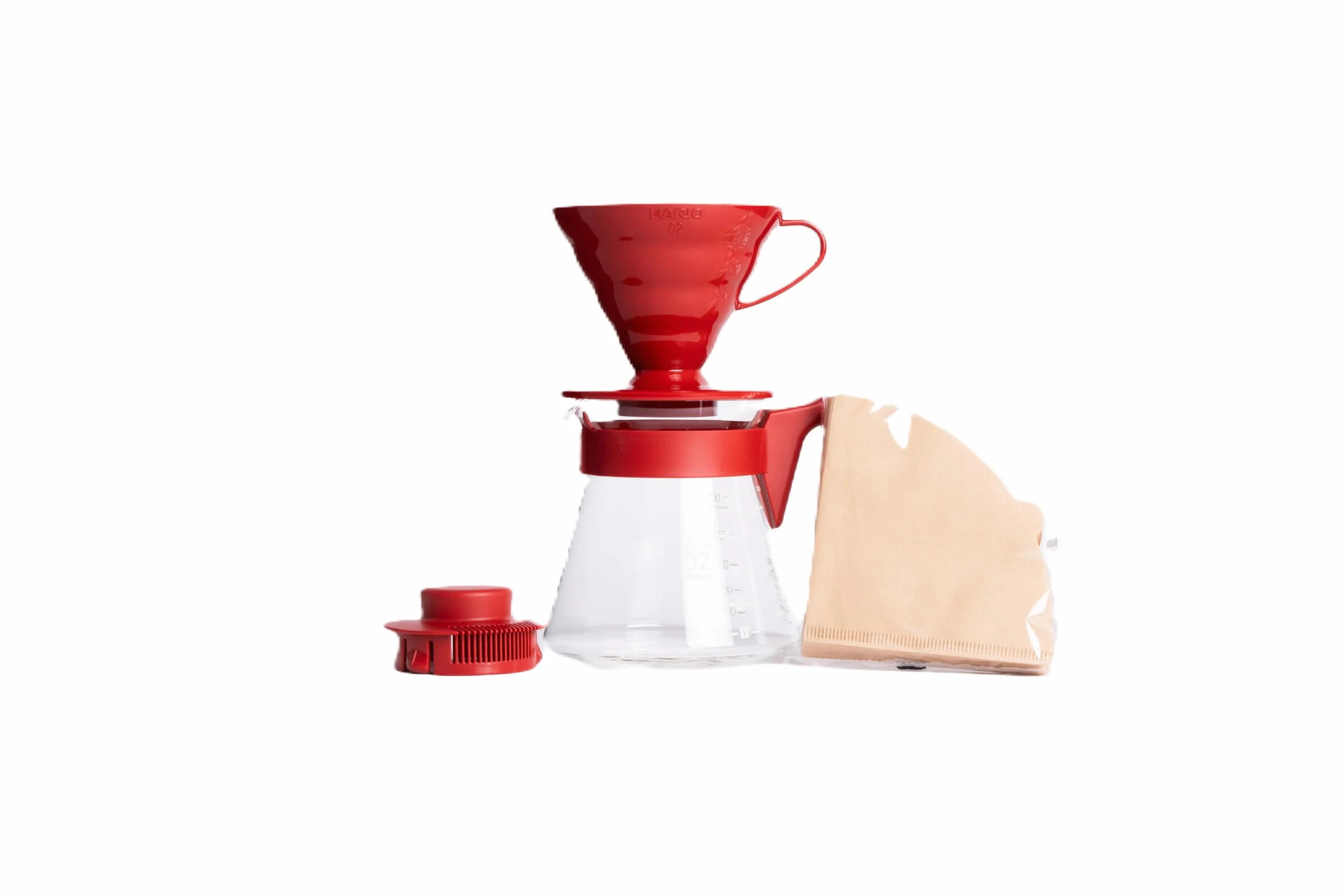 Hario V60 zestaw startowy do nalewania kawy, rozmiar 02, czerwony