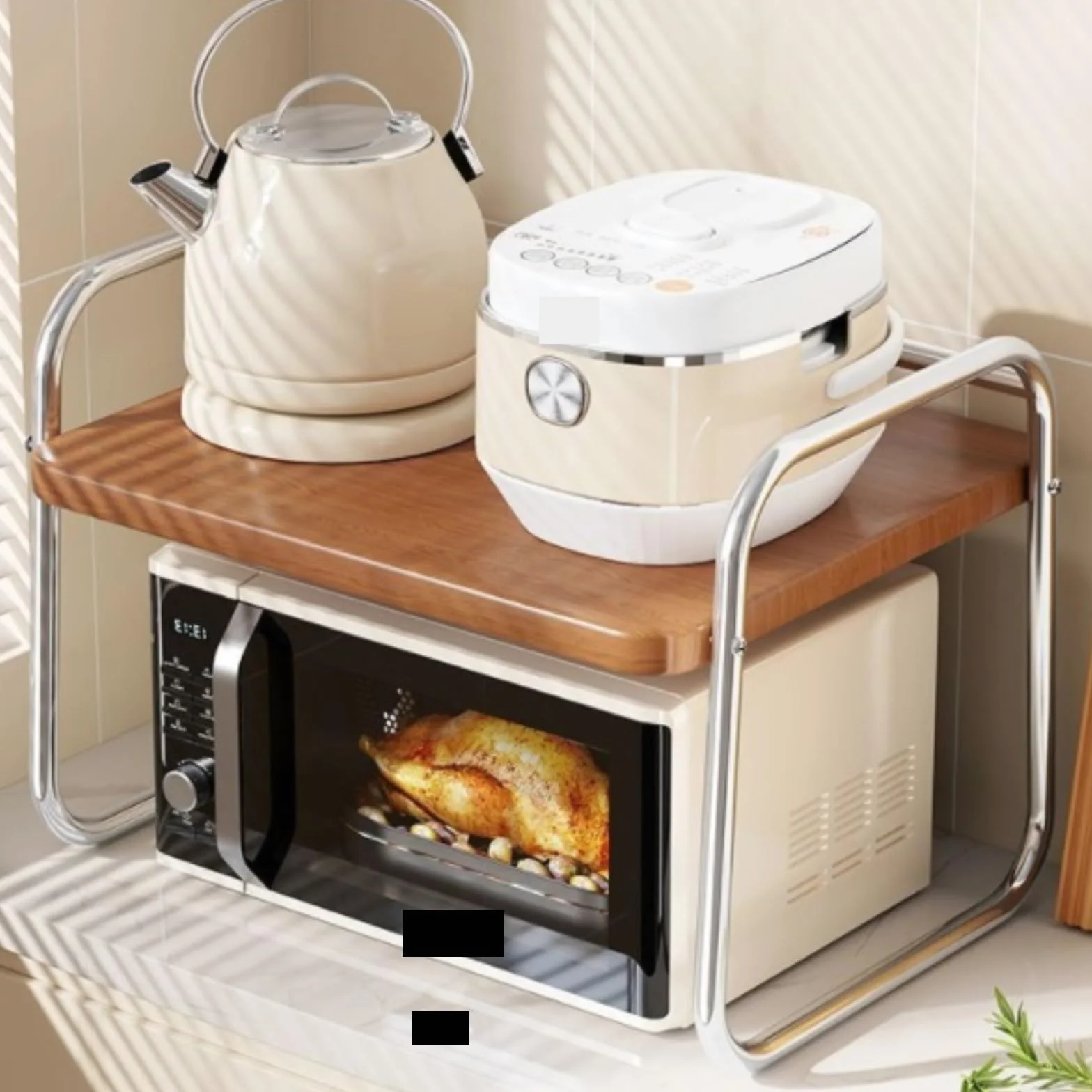Nowoczesna kuchenka mikrofalowa grill kuchenny - 52 cm wielofunkcyjny blat do gotowania ryżu i eleganckie domowe rozwiązanie stołowe