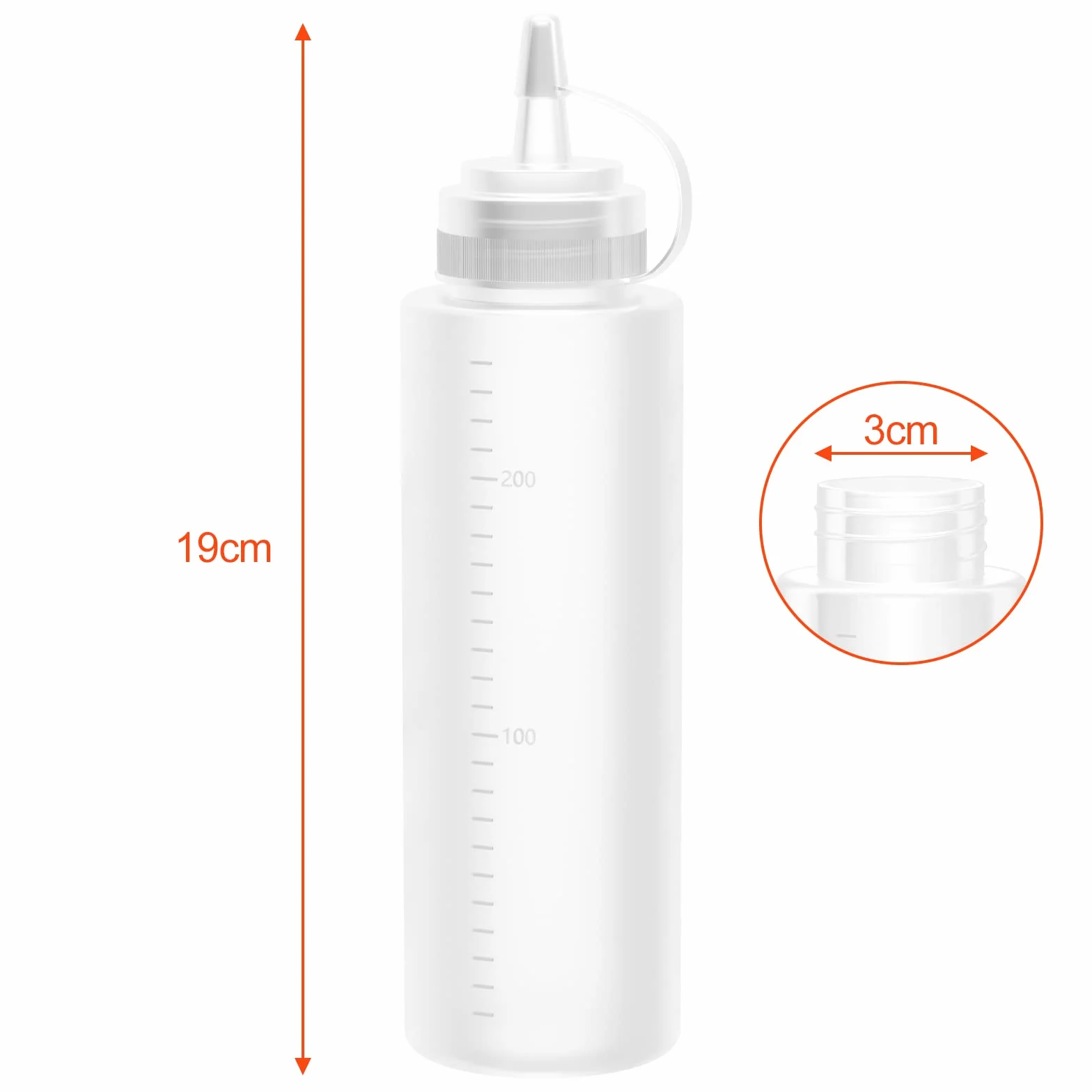 Squeeze Bottle 240 ml plastiku, biały 4pcs
