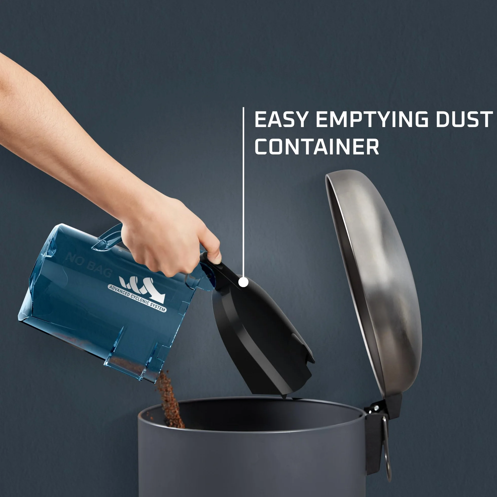 Rowenta RO3731EA Compact Power Cyclonic Odkurzacz Bezworkowy, Tworzywo Sztuczne, 750 W, 1,5 l, Czarny/Niebieski