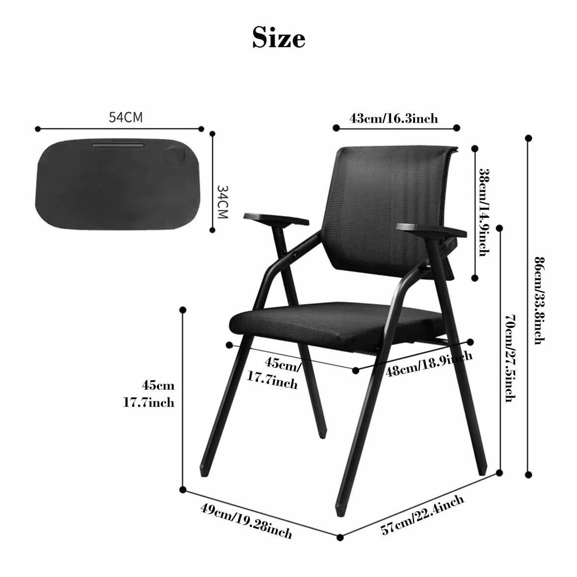 Krzesło Na Biurko Bez Kółek Ergonomiczne Krzesła Konferencyjne Z Dołączonym Biurkiem, Krzesła Treningowe Do Układania W Biurze Siatkowe Krzesło Konferencyjne (Color : Grey)