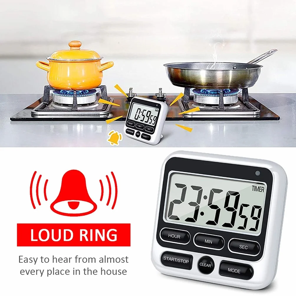 Timer kuchenny, cyfrowy minutnik do odliczania kuchni, zestaw cyfrowy zegar kuchenny z ekranem, cyfrowy zegar, kwadratowy minutnik, zegar do odliczania, budzik z odliczaniem, stoper snu