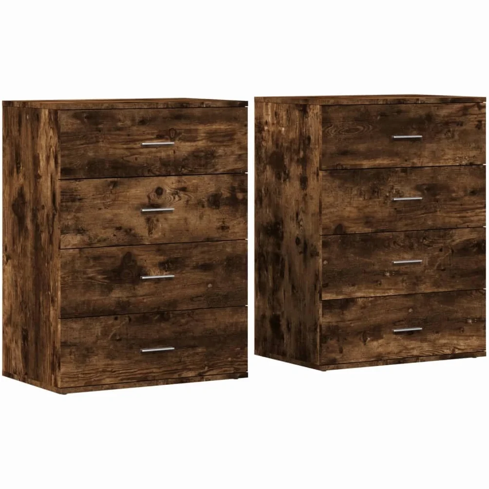Générique 2-częściowy bufet wędzony dąb 60 x 39 x 80 cm, wytrzymały mebel do przechowywania z dużą przestrzenią na czasopisma i książki, praktyczny i stabilny design.