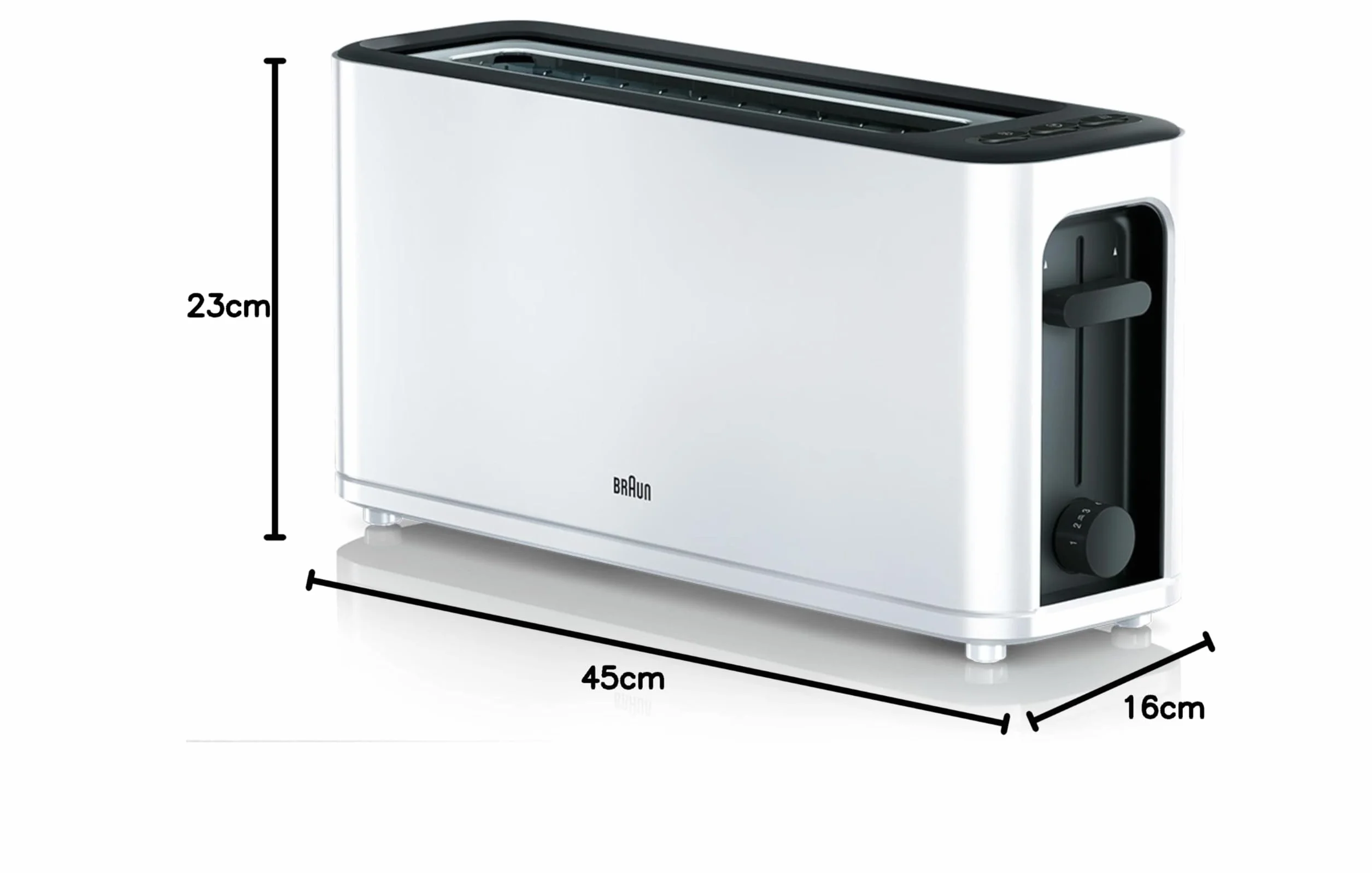 Braun Household HT3100WH toster, 1 szczelina z 7 poziomami opiekania, 1000 W, biały