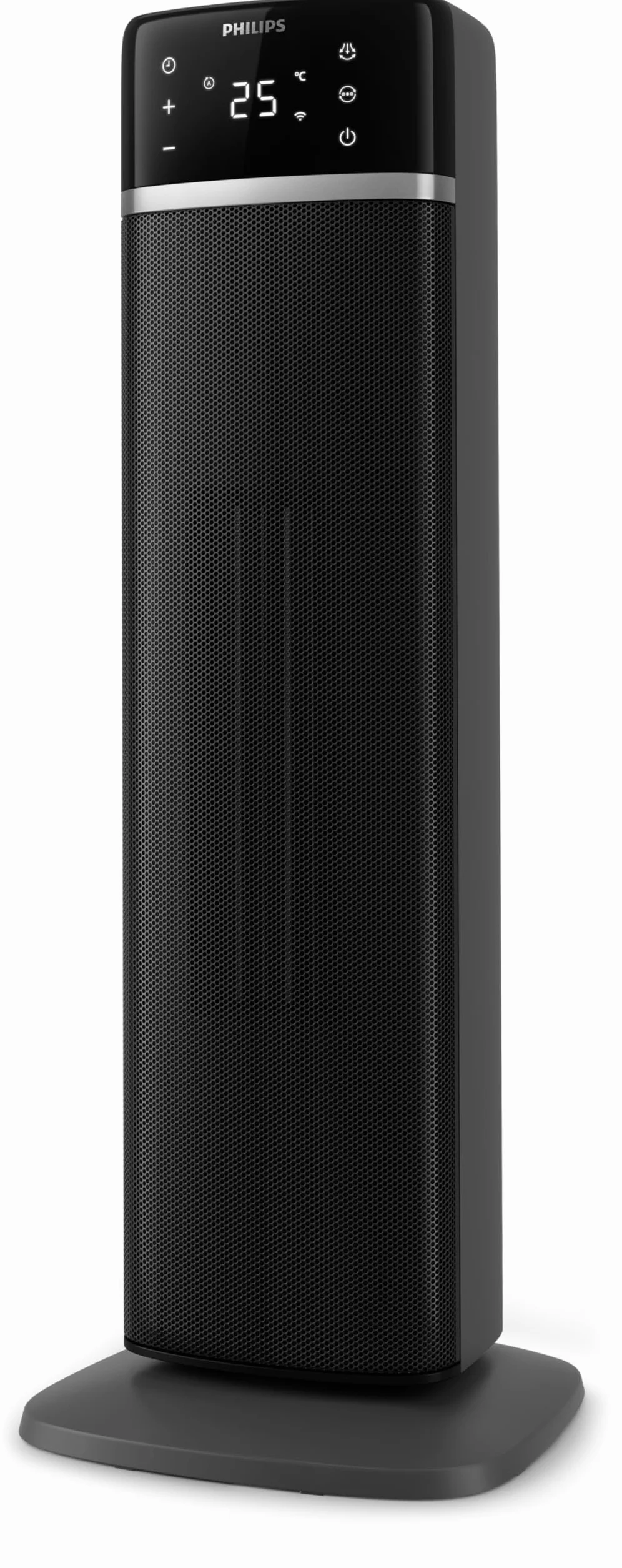 Termowentylator Philips serii 5000, energooszczędny (do 50%), podłączony do aplikacji, 2000W, wyświetlacz temp., 5 funkcji bezpieczeństwa, 4 tryby, oscylacja 60°, cichy, czarno-ciemnoszary (CX5120/11)