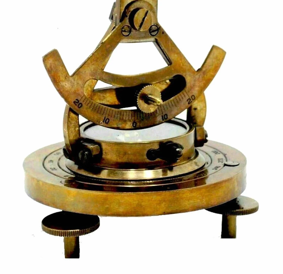 Brązowy antyczny 15 cm w przybliżeniu vintage mosiężny teodolit Alidade kompas antyczny teleskop tranzytowy instrument