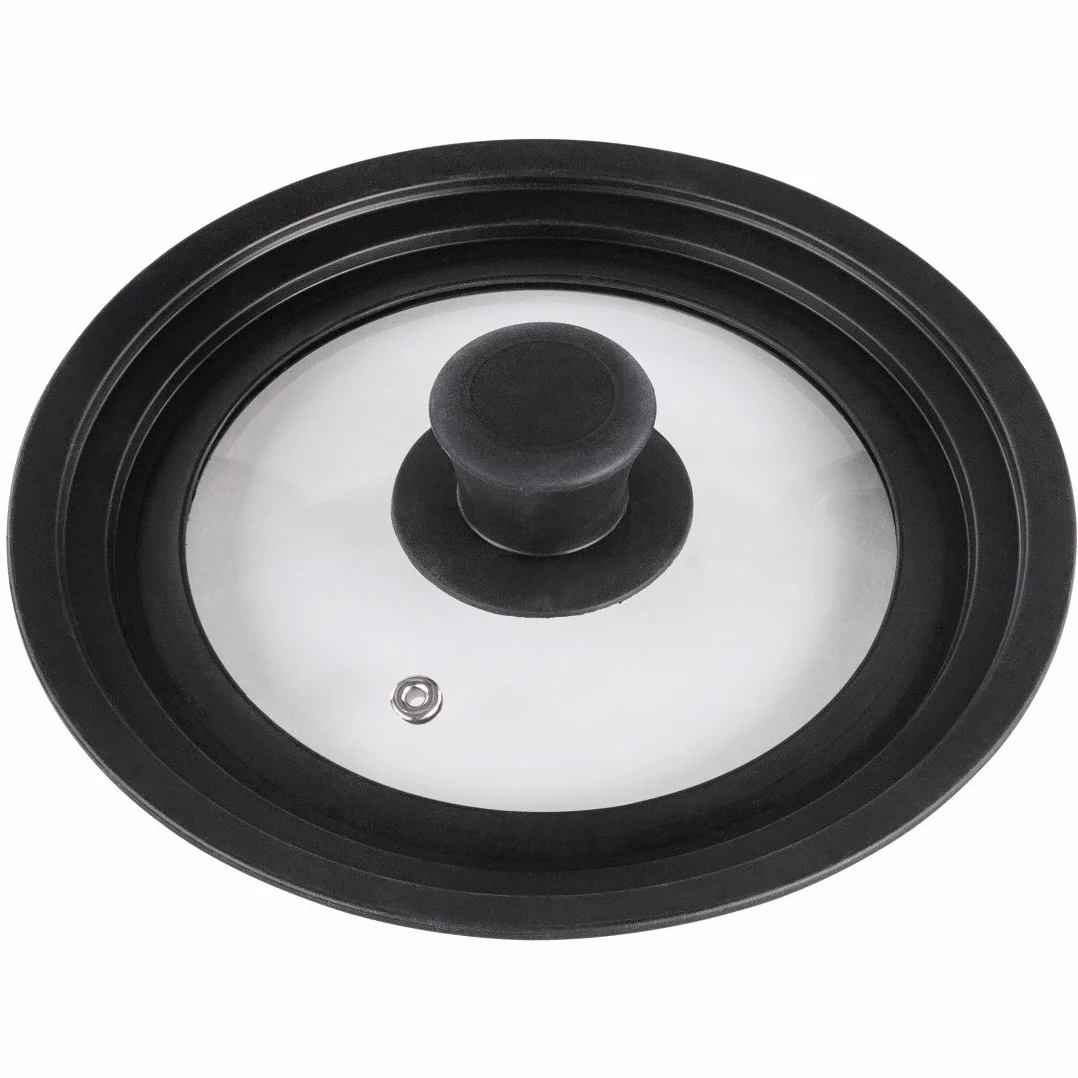 Xavax 00111544 Pokrywka na Garnek, Czarny/Przezroczysty, 16-20 cm