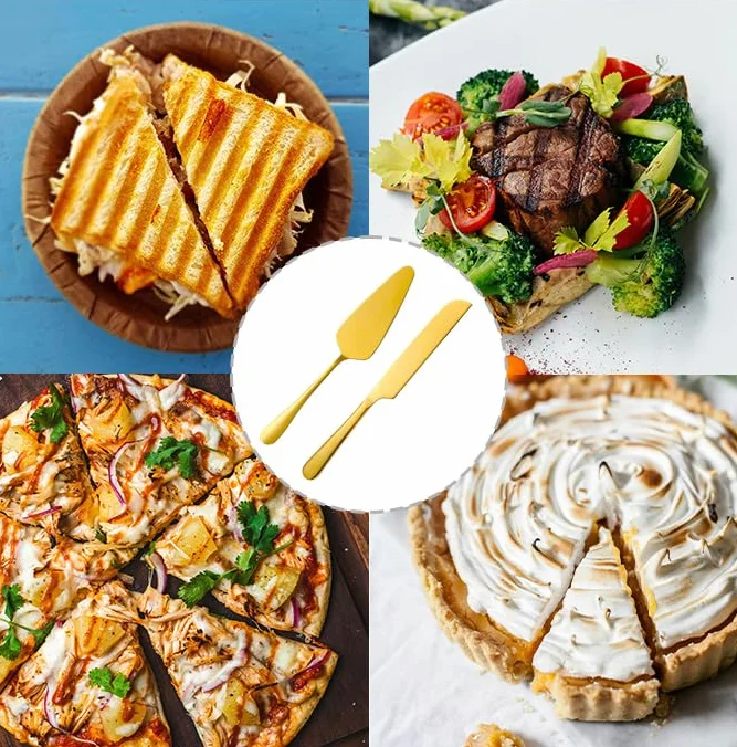 łyżka do ciasta i łyżka do tortów, długi nóż do tortów, łyżka do tortów, nóż do tortów, nóż do krojenia tortów, nóż do ciasta nóż do tortów, łyżka do tortów stal nierdzewna (2 sztuki, srebrny