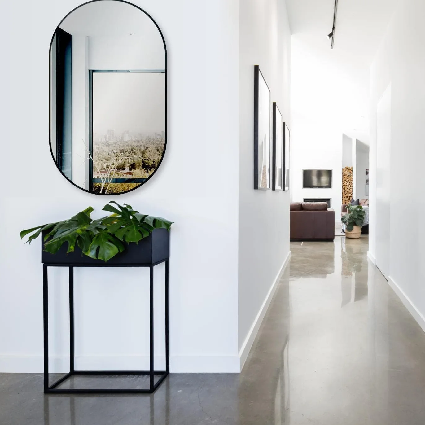 HOKO® Designerskie lustro ścienne owalne 60 x 100 cm z metalową ramą matową czarną. Możliwość montażu WYSOKIEGO i POPRZECHOWEGO Owalne lustro do łazienki, korytarza, sypialni. Lustro designerskie z