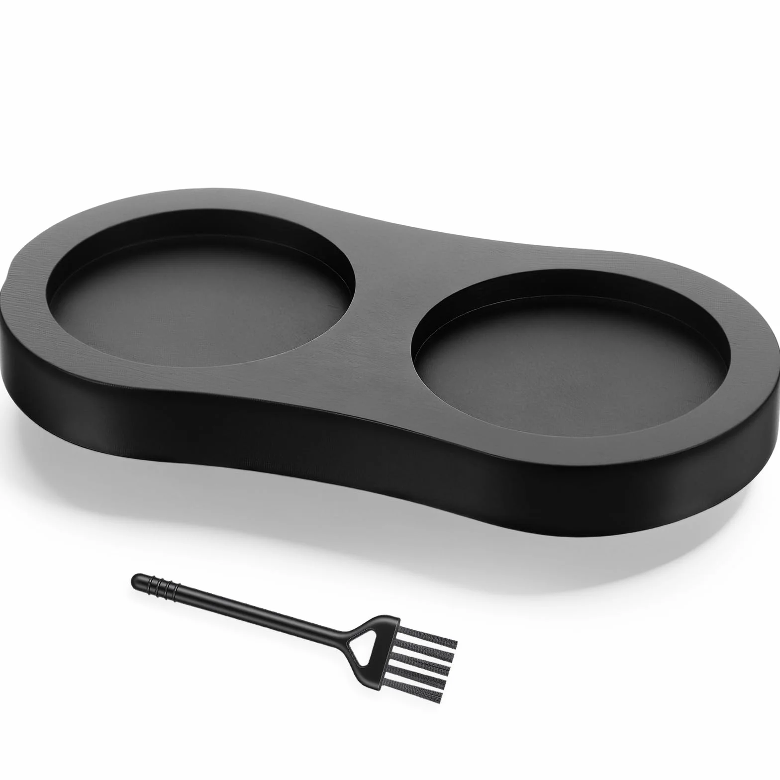 14,5 x 7,5 cm mini taca czarna, taca na młynek do soli i pieprzu, średnica wewnętrzna: 5,8 cm, drewniana taca dekoracyjna, półka do salonu, sypialni, łazienki i kuchni