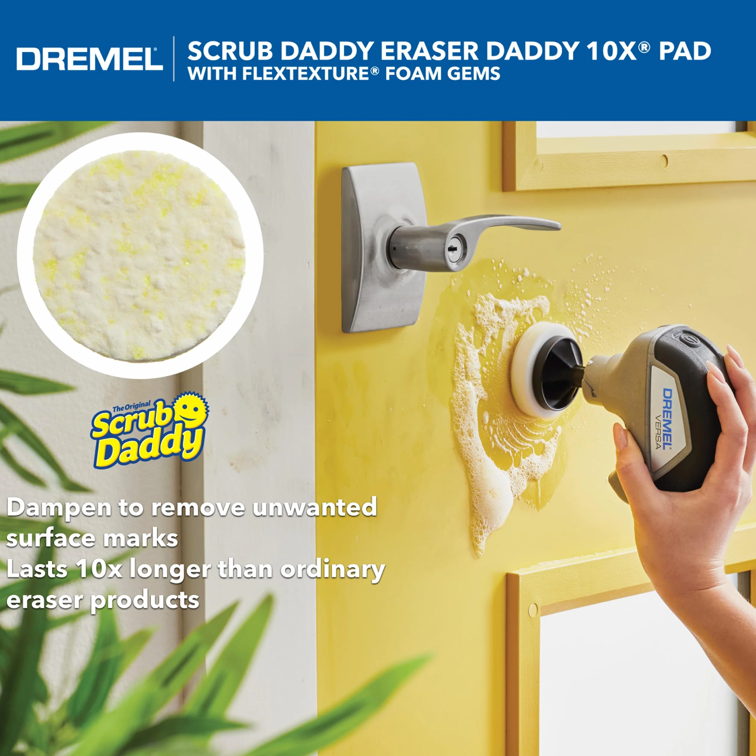 Dremel Versa PC360-5 zestaw 5 podkładek z gąbki do czyszczenia wielu powierzchni, do użytku w kuchni, gospodarstwie domowym i łazience, kompatybilne z Versa Power Scrubber Tool, 5 szt
