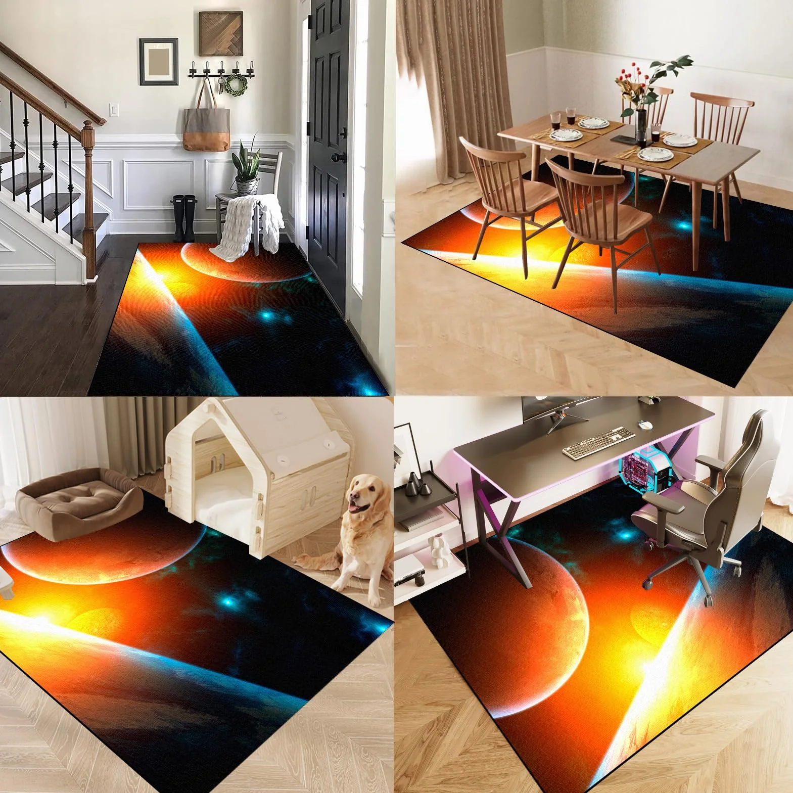 Dywan Krzesło Gamingowe, Ochraniacz Podłogi Wózki Inwalidzkie Biuro, Mata Ochronna Na Podłogi, Antypoślizgowa Mata Do Komputera Gry Na Podłogę 140 x 200 cm