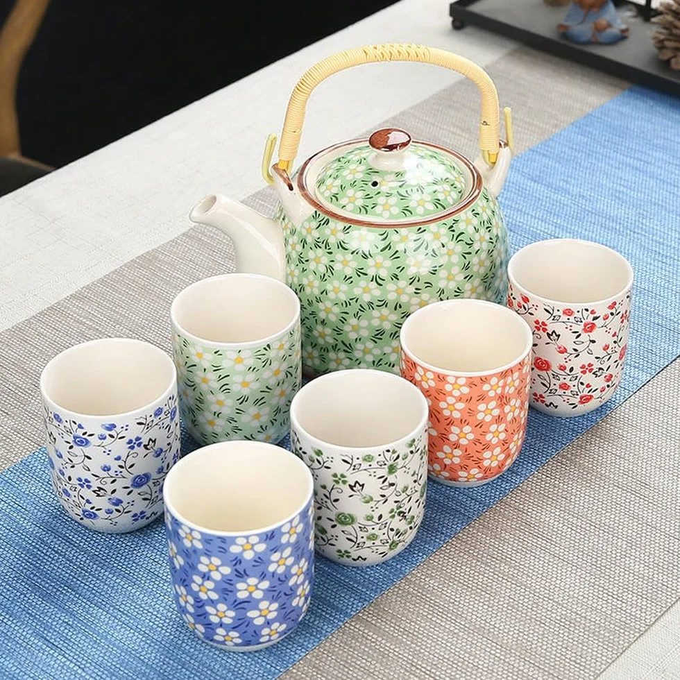 1 garnek 6 filiżanek kreatywny ceramiczny zestaw do herbaty ręcznie robiony czajniczek kubek chińska porcelana prezent GungFu kwiatowa herbata biuro podróż herbata