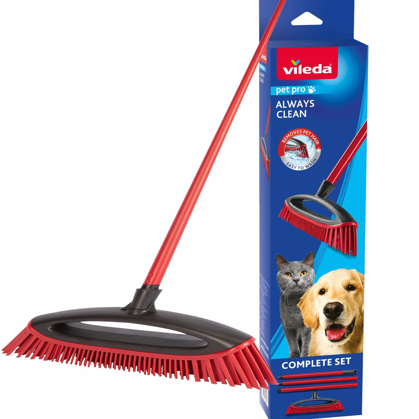 Vileda Pet Pro Szczotka do Zamiatania Sierści i Włosów Always Clean