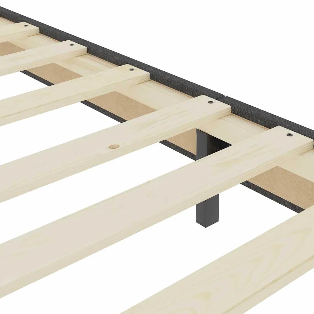 Rama łóżka kontynentalnego, szara, materiał 200 x 200 cm, z wytrzymałą metalową ramą z płyty MDF, do łóżka podwójnego, tapicerowanego, do przechowywania, dla młodzieży, łóżka dziecięcego