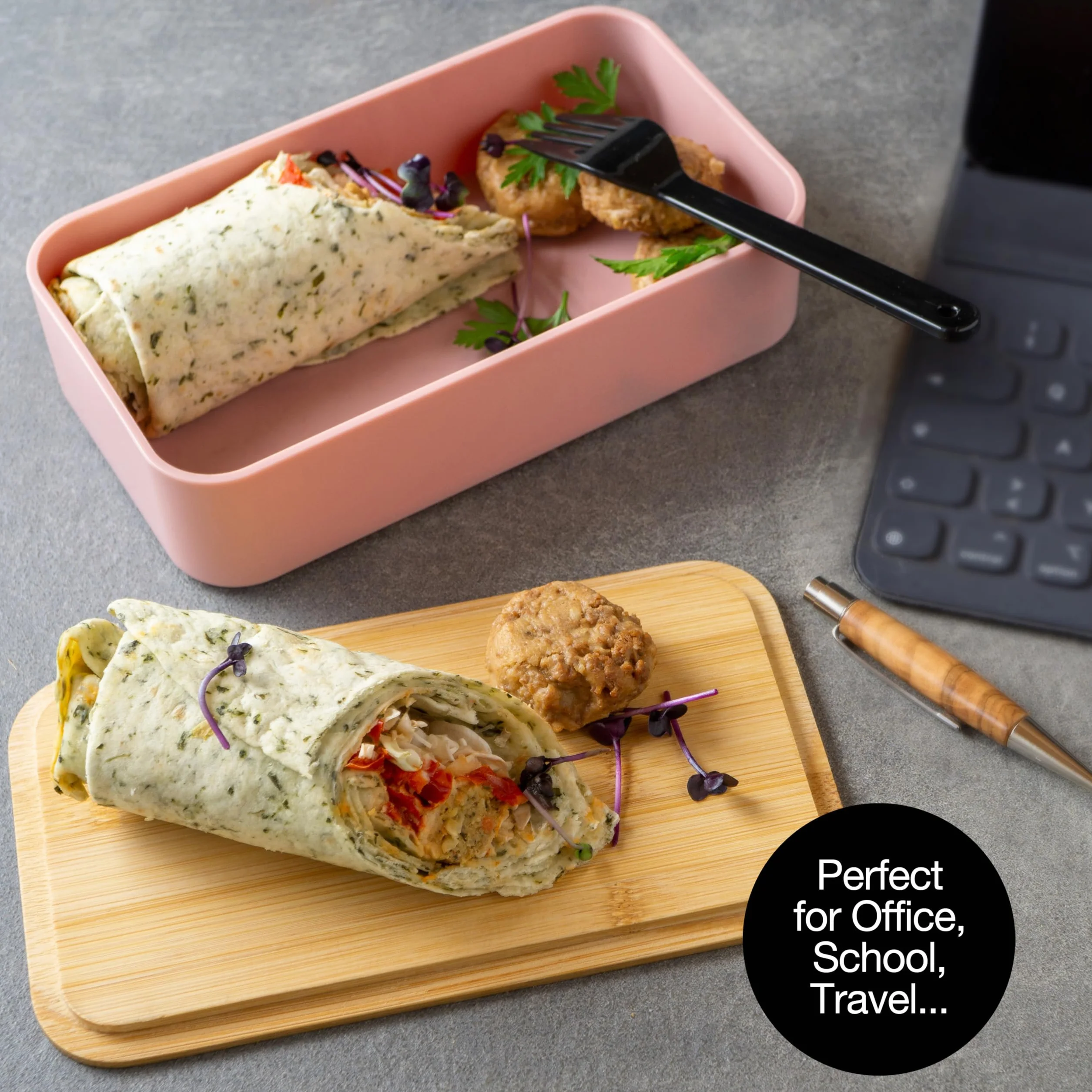 Moritz & Moritz Bento Lunch Box Różowe - Japońskie pudełko na lunch dla dorosłych i dzieci - Pudełko na lunch z przegródkami - idealne pudełko na lunch do pracy, szkoły i na dojazdy