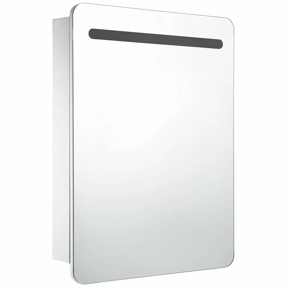vidaXL Szafka łazienkowa z lustrem i LED, 60 x 11 x 80 cm