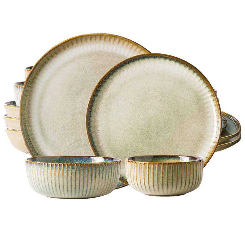 16-częściowe zestawy obiadowe, ceramiczny zestaw obiadowy dla 4 osób, zestaw zastawy stołowej Starry Sky Brown, kompletna kombinacja porcelany