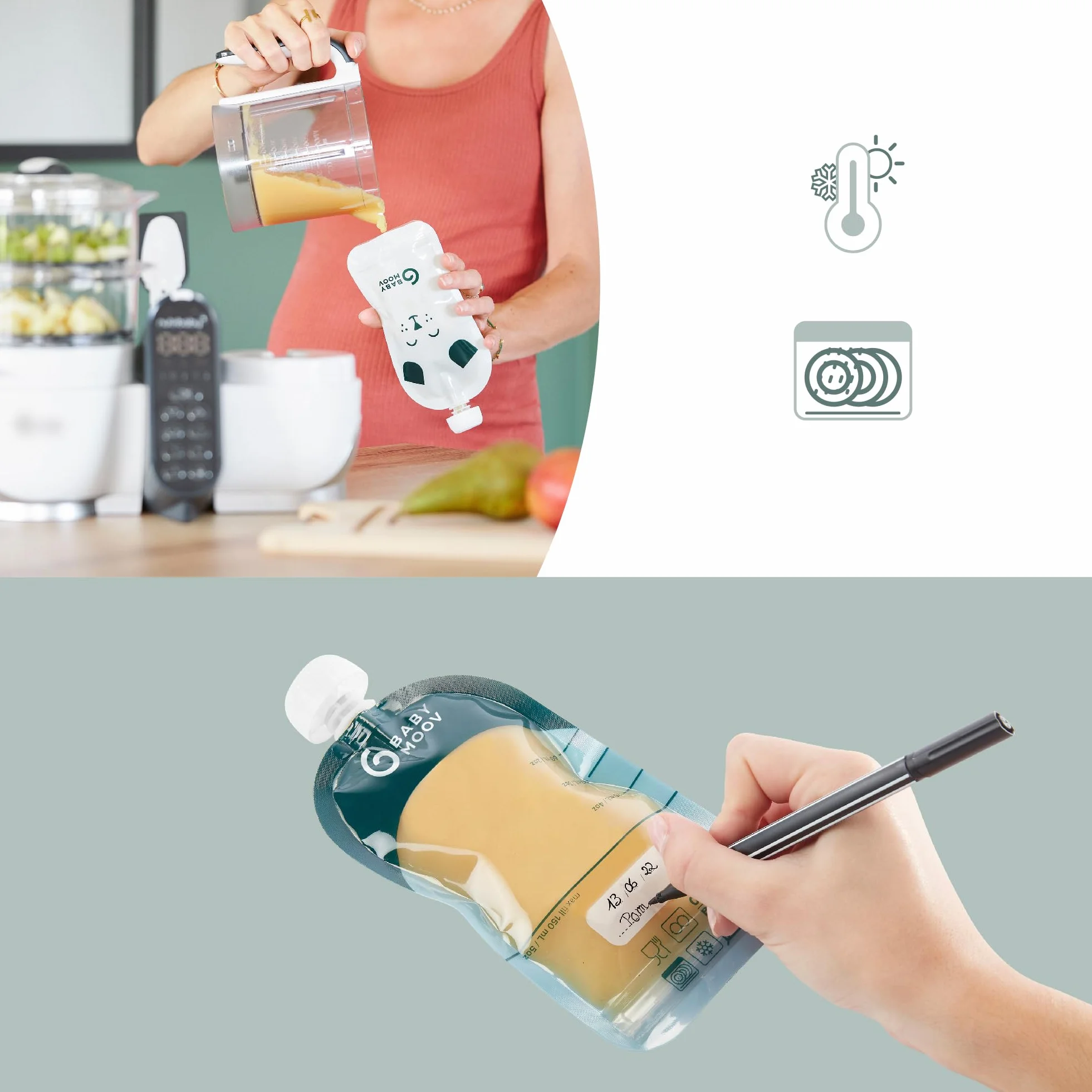 Babymoov ISY Pouches wielorazowe woreczki 150ml, zestaw 20 szt.