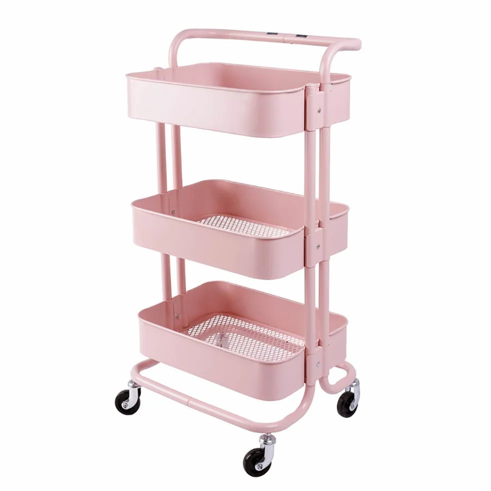 Przechowywanie Samochodów Ciężarowych, Ruchomych Wózków Ruchomych, Mobile Beauty Spa Uchwyt Wózek Do Salonrolling Wrolley Do Szpitala/Kliniki Z Obrotowym Kołem Pasowym/Pink/Normal