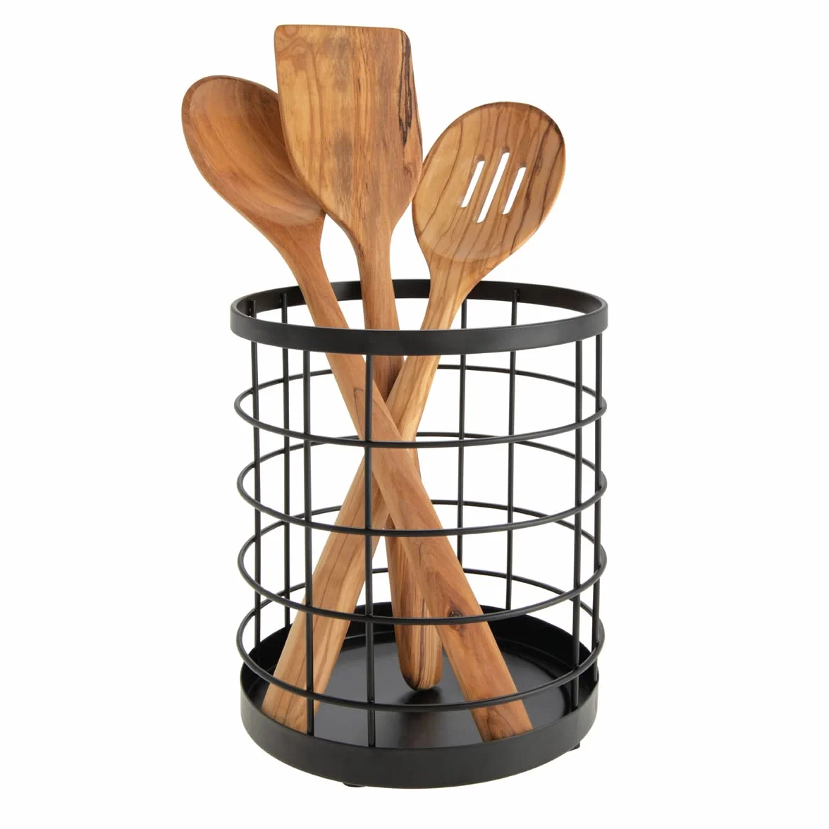 Idesign Austin Uchwyt na Przybory Kuchenne, Czarny, Ø 15.2 cm