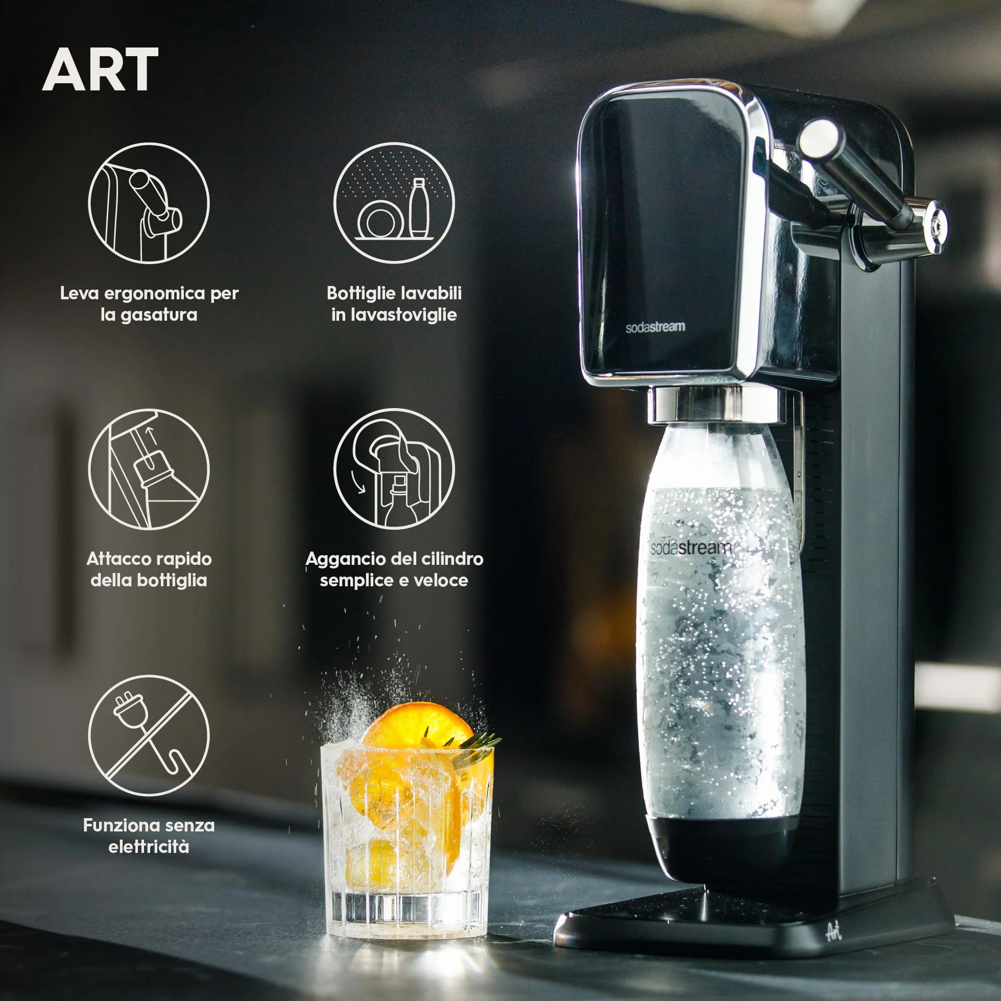 Sodastream Art Saturator, Czarny, 500 ML