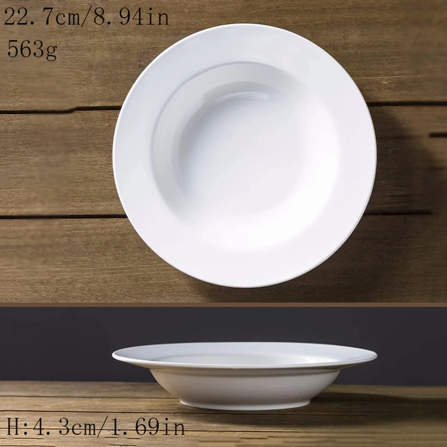Talerze obiadowe Ceramiczny talerz obiadowy Biała miska do makaronu Domowy talerz na zupę Talerz na makaron Restauracja Kawiarnia Talerz obiadowy Okrągły talerz do zupy Głęboki talerz Talerze