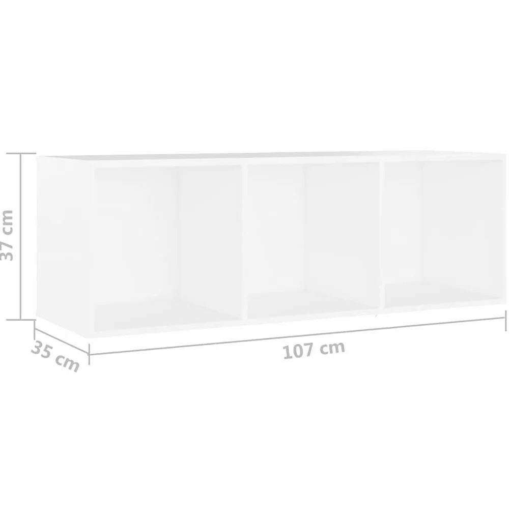 Szafka pod telewizor, zestaw 4 sztuk, biała, 107 x 35 x 37 cm, materiał drewnopochodny, centrum rozrywki do salonu, uniwersalna konsola TV, nowoczesne wzornictwo