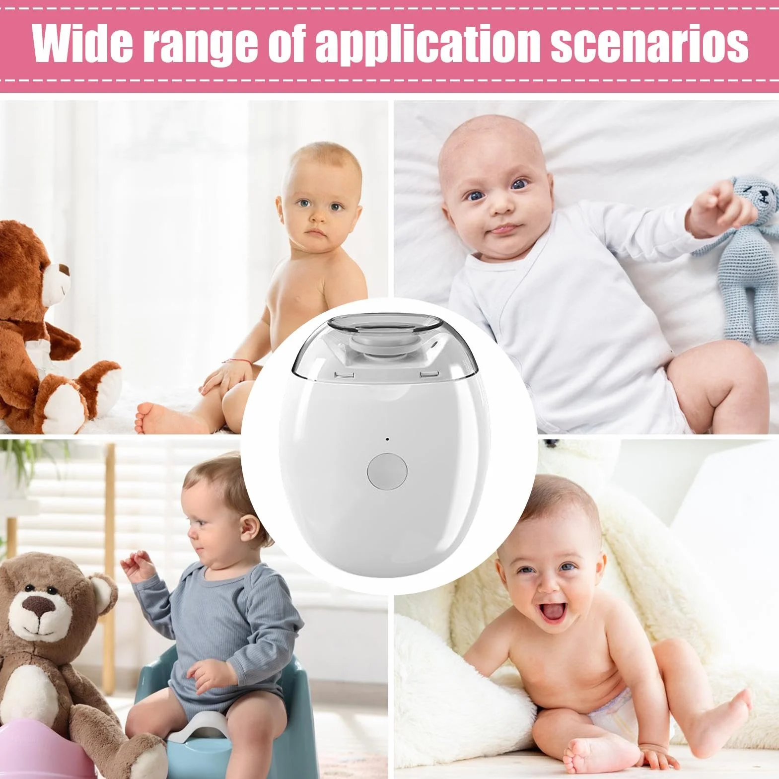 Electric Baby Nail Trimmer, Automatic Nail Clipper, Portable Polishing Filer, 3-Speed Adjustable Cutter, Safe Clipper For Kids, Seniors, And Adults, Quiet, Rechargeable, Resistant