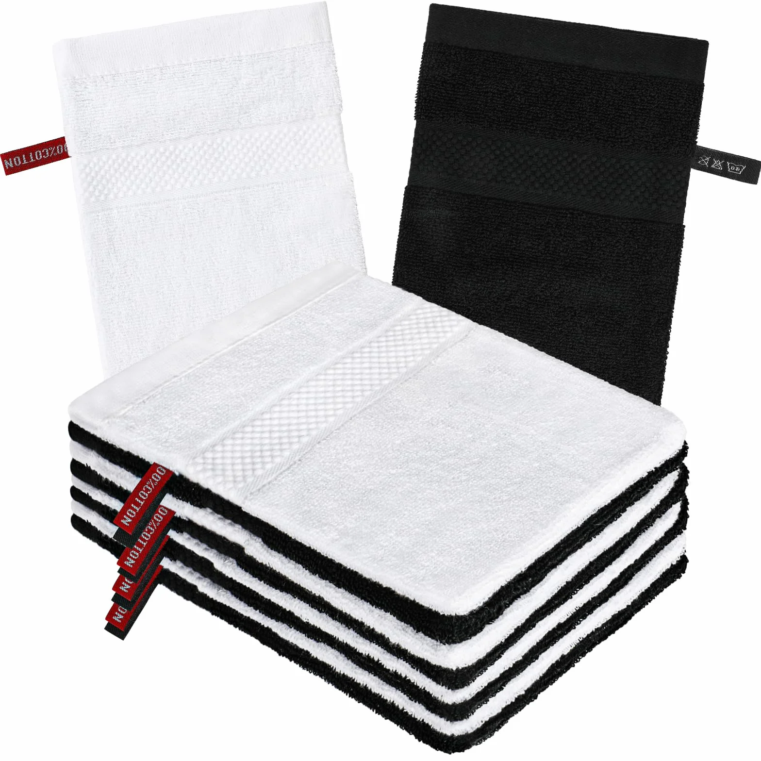 PHOGARY 8 sztuk rękawic kąpielowych frotte 100% bawełna zestaw ściereczek do mycia 16 x 23 cm