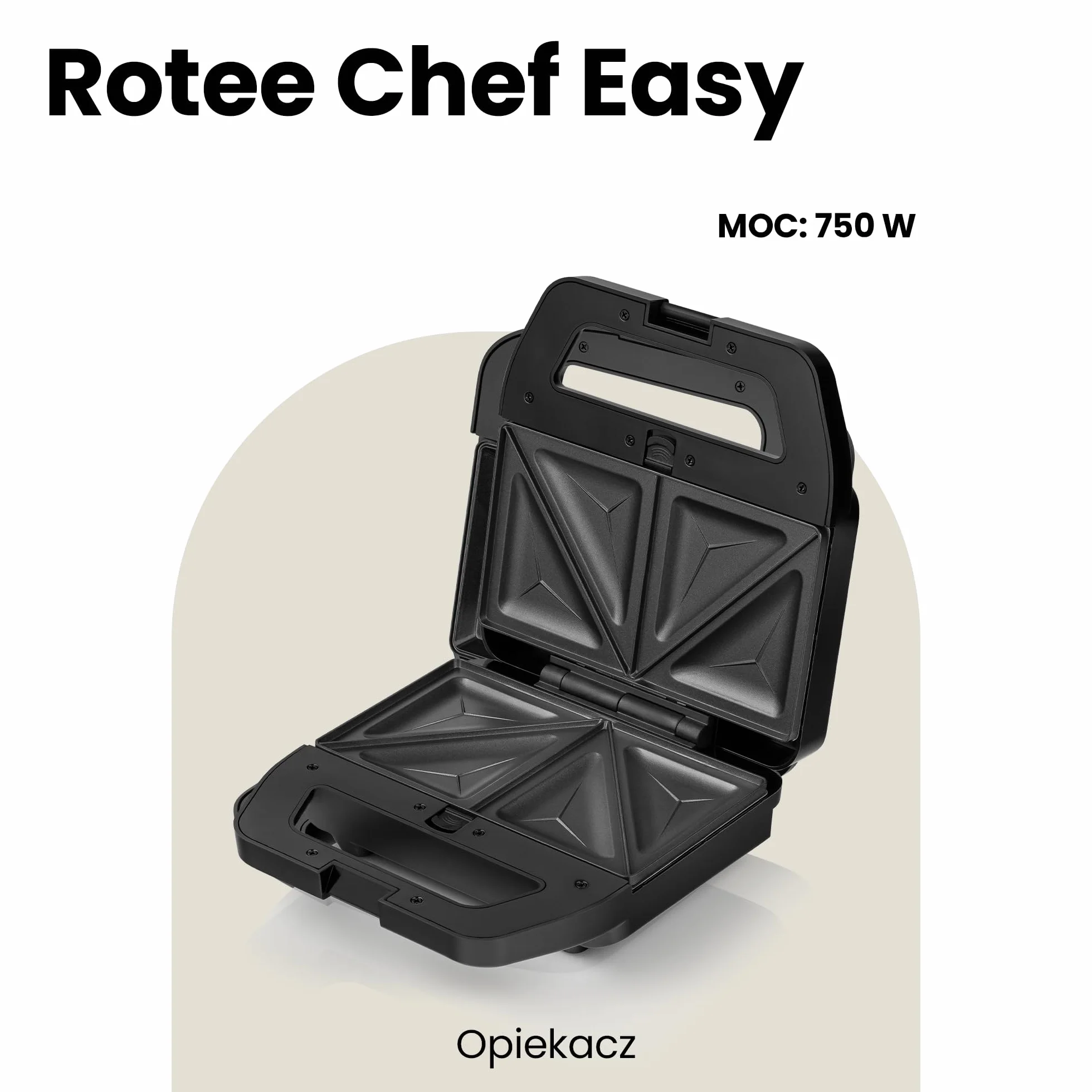 ZEEGMA ROTEE CHEF EASY Wielofunkcyjny Opiekacz 750 W 5 w 1, do Tostów Pieczywa Gofrów Kanapek Orzeszków Grill, Toster, Nieprzywierające Płytki Zabezpieczenie Przed Przegrzaniem