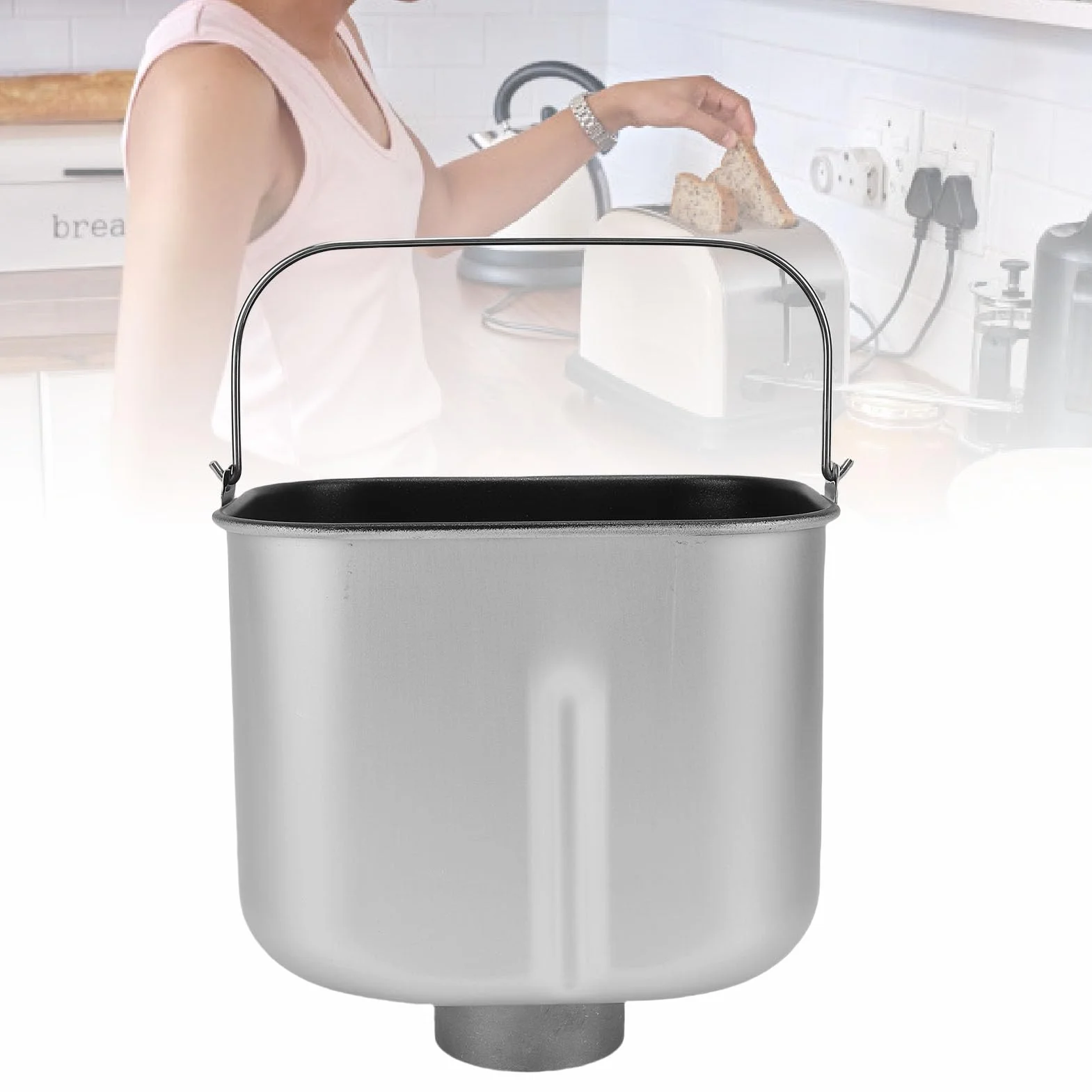 Wkładka do Maszyny do Pieczenia Chleba Mieszanie Wiadra na Chleb, Zamiennik dla Morphy Richards 48261 48285 48286 Powłoka Zapobiegająca Przywieraniu Łatwe Czyszczenie (Krótki styl)