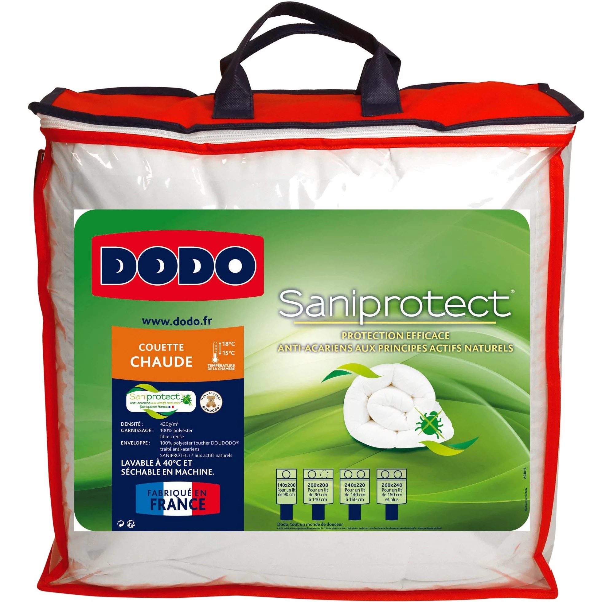 DODO Saniprotect kołdra pikowana, poliester, biała, 140/200