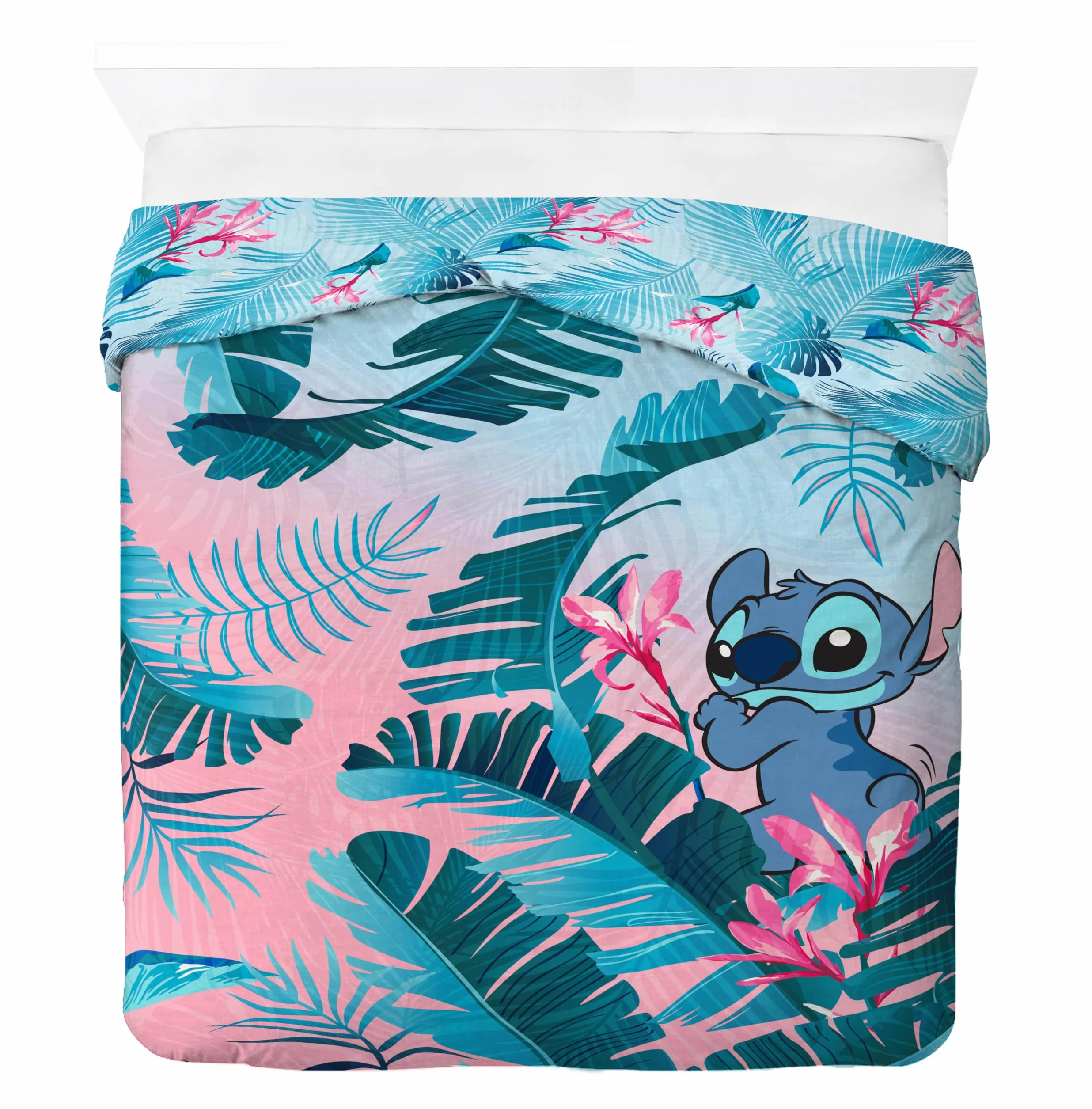 Disney Lilo i Stitch komplet pościeli dla 2 osób, z poszewką na poduszkę 50 x 70 cm, z bawełny, można prać w pralce