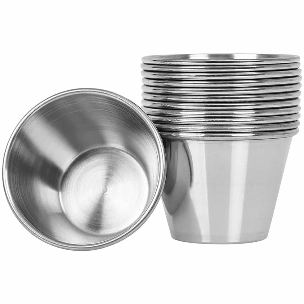 Royal Kitchen - Indywidualny Flaner ze Stali Nierdzewnej - Okrągła Forma na Flan, Budyń. - Zestaw 12 sztuk - Ø 7 cm