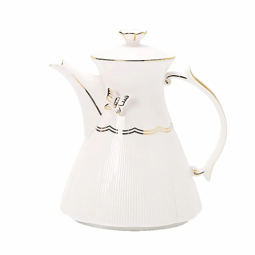 Porcelanowy czajniczek 1,14 ml biały ceramiczny dzbanek do herbaty z sitkiem na śniadanie dom kuchnia herbata
