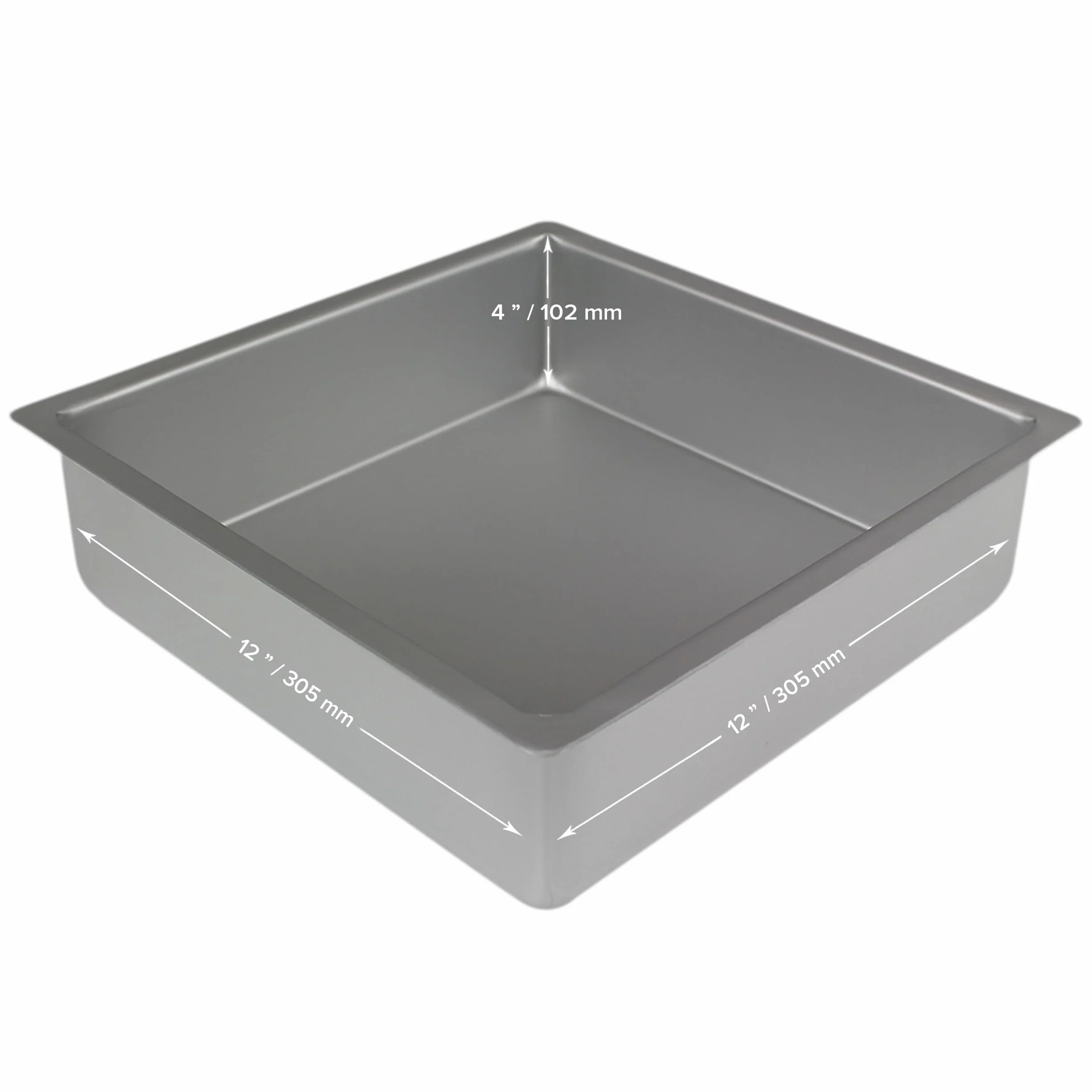 PME SQR124 kwadratowa forma do pieczenia z anodyzowanego aluminium, 305 x 305 x 102 mm, srebrna, 30 x 30 x 10 cm