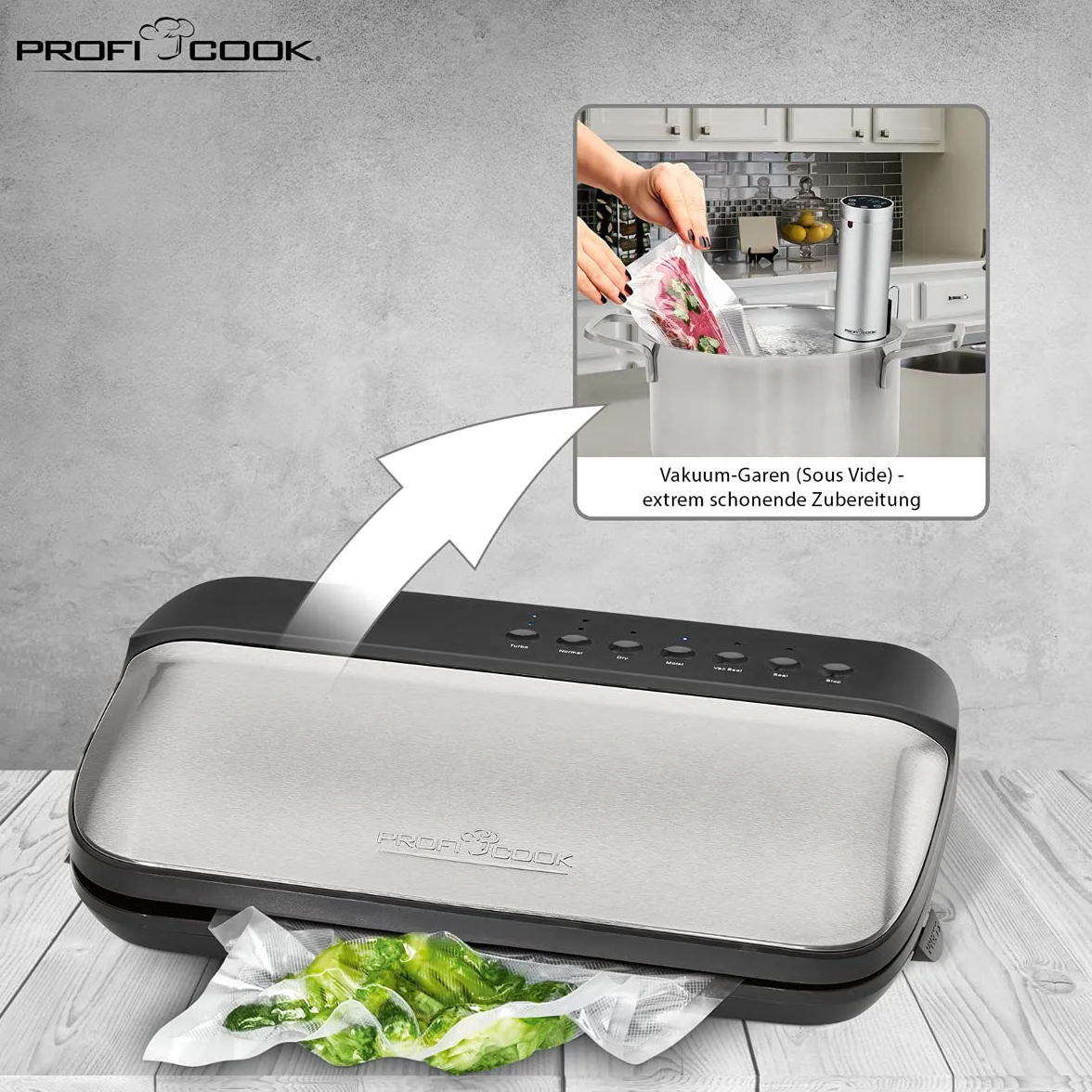 Profi Cook PC-VK 1134 - maszyna sous vide 8x länger frisch ze stali nierdzewnej