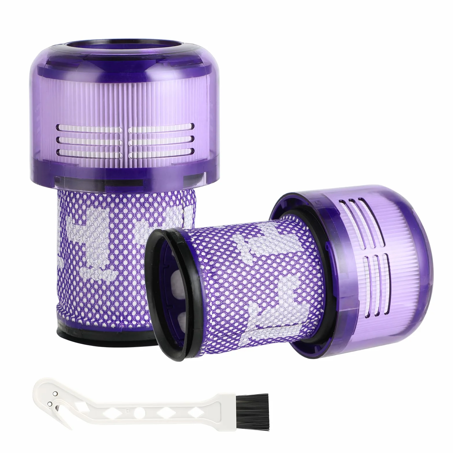 2 sztuki filtrów zamiennych do odkurzacza Dyson V12 Detect Slim, kompatybilne z Absolute, Extra, Total Clean, Fluffy – Filtry do mycia do odkurzacza Dyson V12 – zastępują część 971517-01