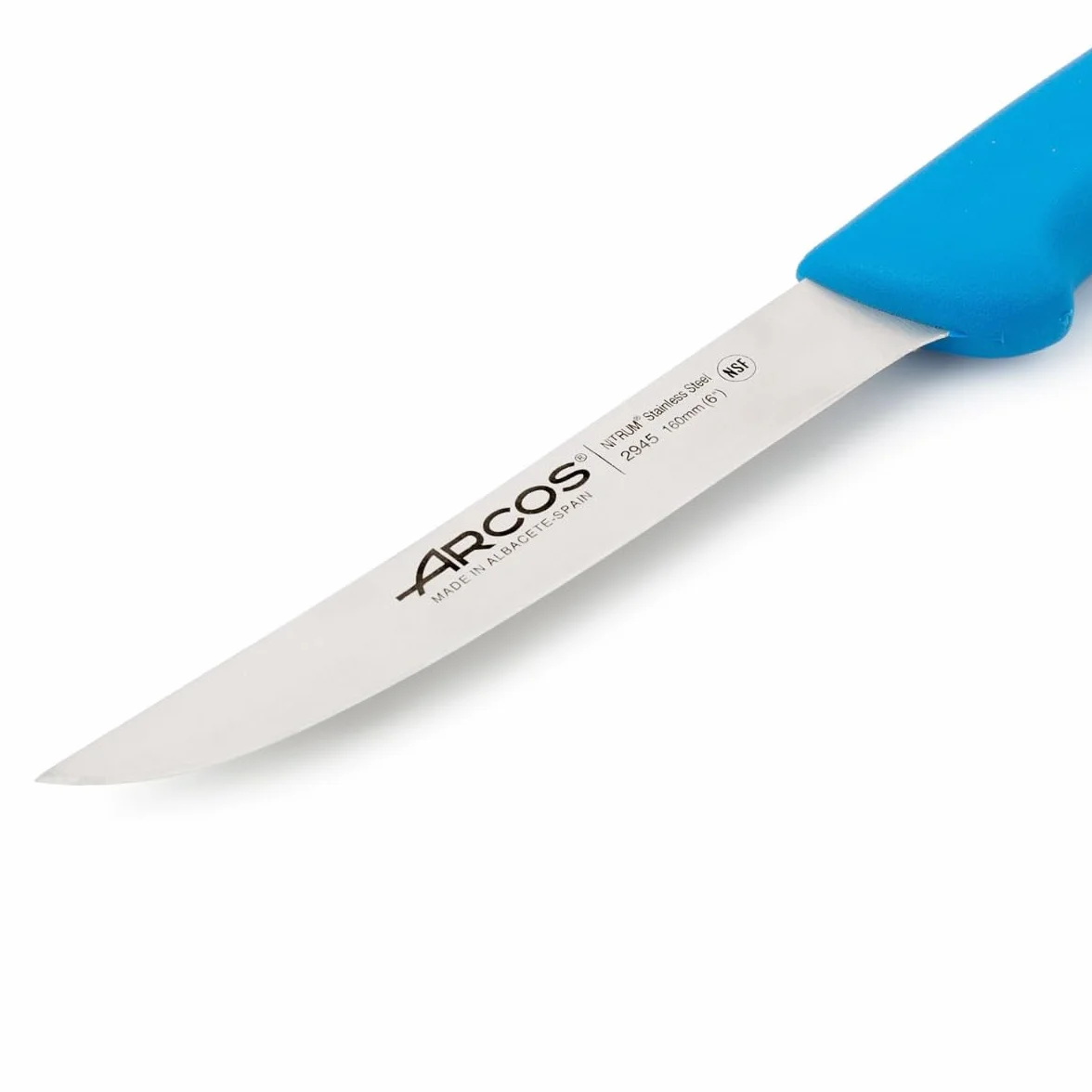 Arcos 294523 seria 2900-boning nóż nóż nitrm 160 mm (6,30 cala) - uchwyt polipropylenowy niebieski kolor, 18/8 stal nierdzewna