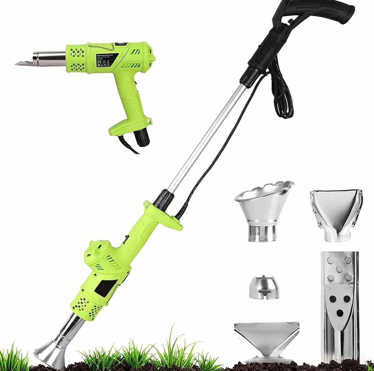 Elektryczny palnik chwastów 2000W Bezpłomieniowe narzędzie termiczne, zestaw dyszy 3 w 1 do odchwaszczania na patio, topnienie lodu i zapłon grillowy.Przenośna ergonomiczna konstrukcja z podwójną kont