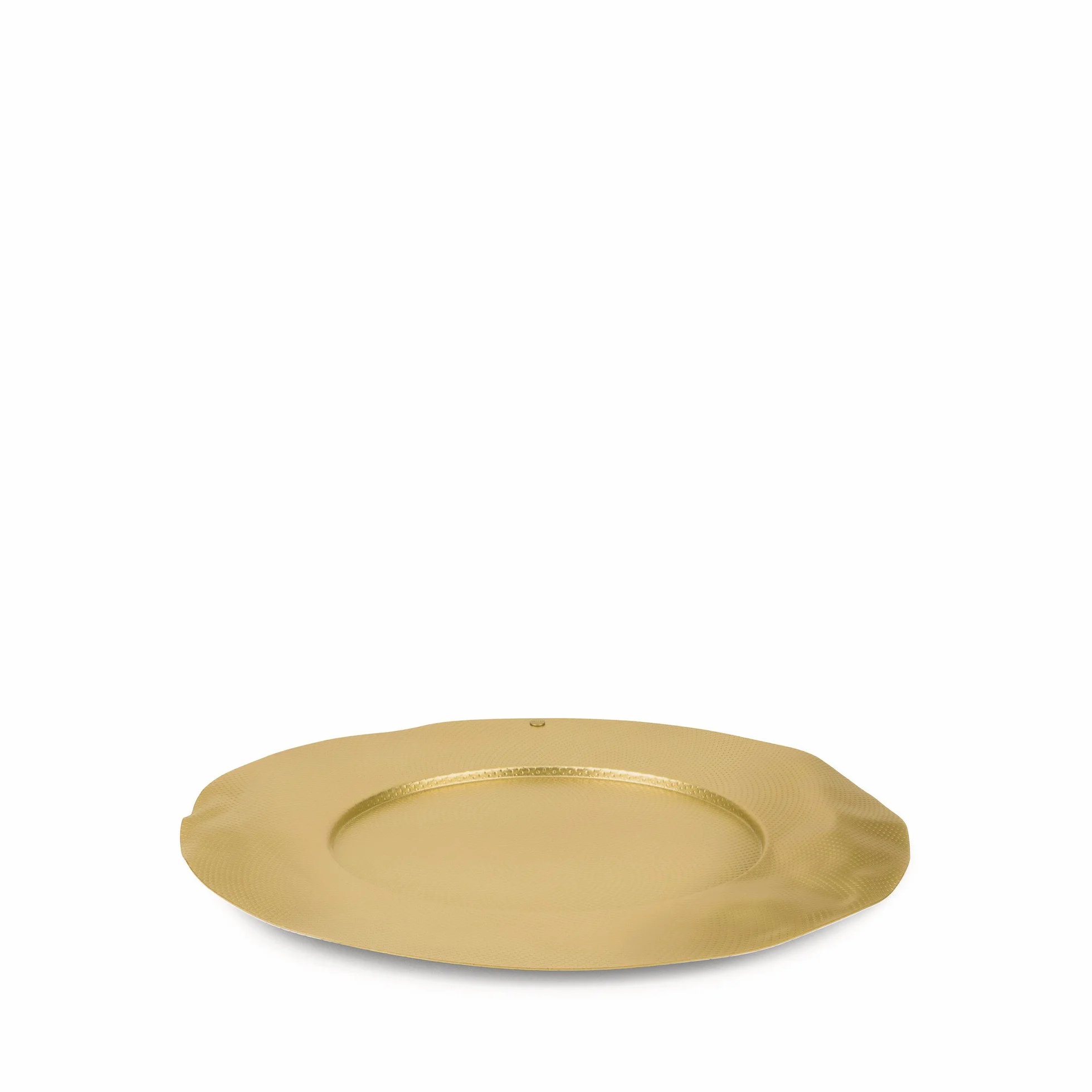 Alessi LC02 BR Sitges talerz na stół - mosiądz z dekoracyjnym reliefem, 33,00 x 33,00 x 1,50 cm