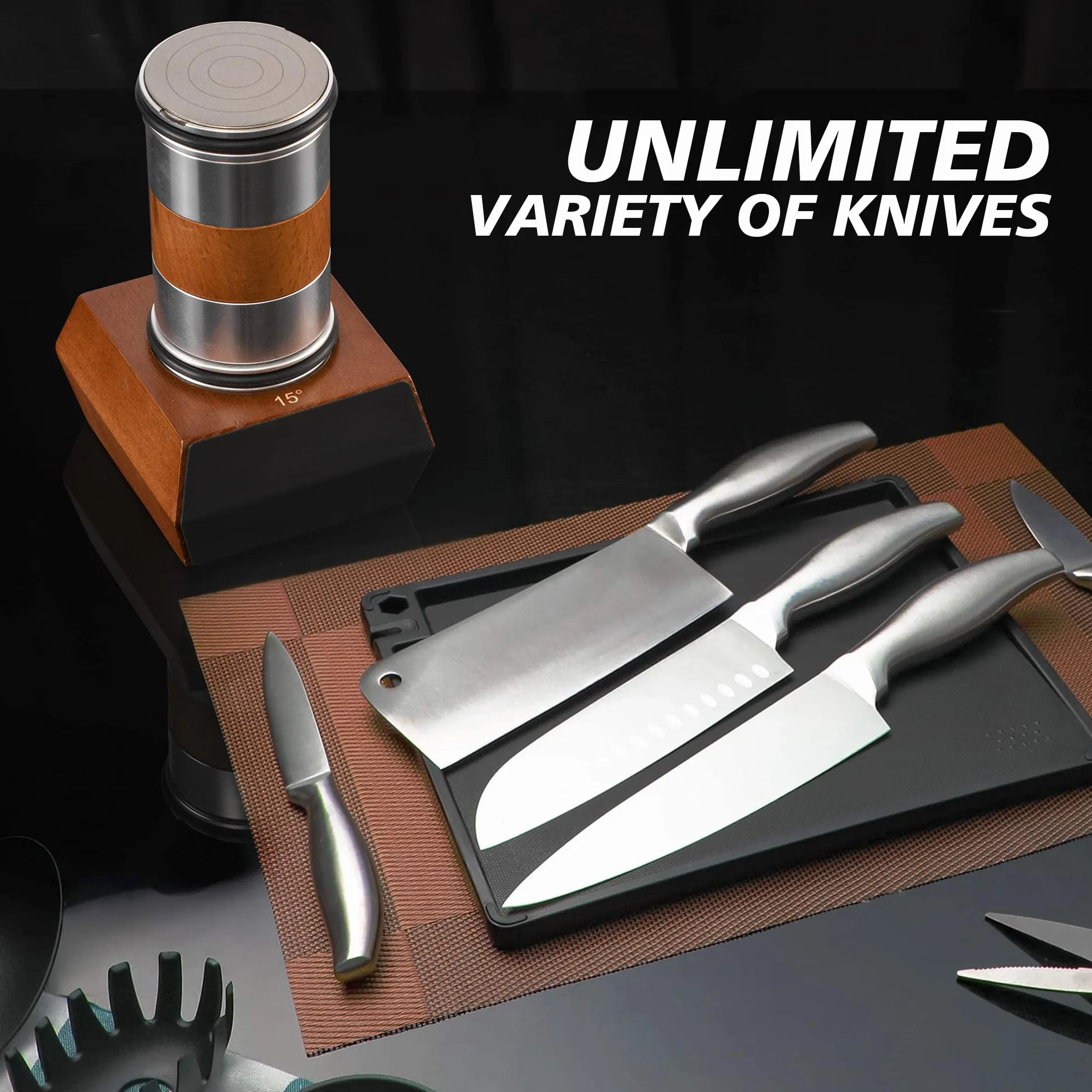Pietuley Uaktualniono Ostrzałka do Noży, Ręczne Narzędzie do Ostrzenia Noży, Ręczna Ostrzałka do Noży,Rolling Knife Sharpener, Profesjonalna Ostrzałka do Noży,Zestaw Ostrzałek do Noży o 15 i 20 Stopni
