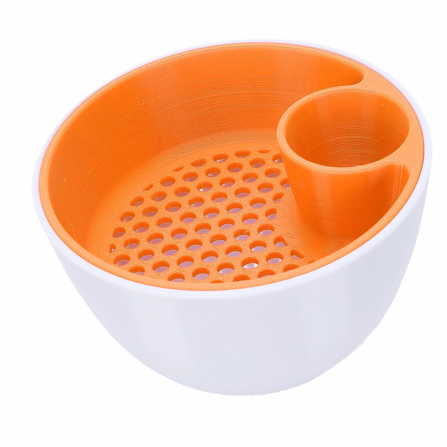 Generic Dwukomorowa Miska na Pistacje Innowacyjny Organizer na Orzechy z Nadrukiem 3D dla Miłośników Przekąsek Nadaje się Wieczory Filmowe i Imprezy Lekki materiał Plastikowy (Biały Pomarańczowy)