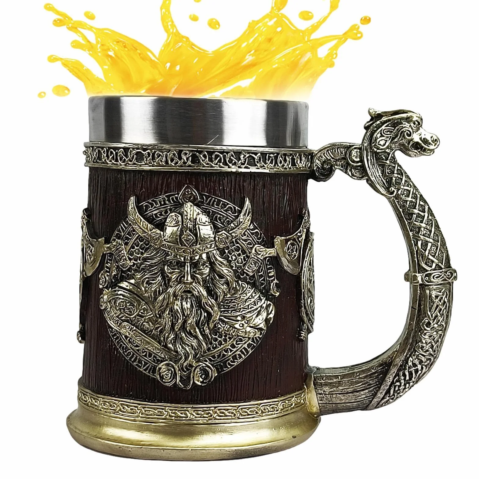 ?redniowieczny kubek, ?ywiczny kufel na piwo do whisky, 600 ml, kubek do kawy wikingów, beczka do whisky, antyczna m?ska beczka do dekoracji imprezowej, nordycki wystrój