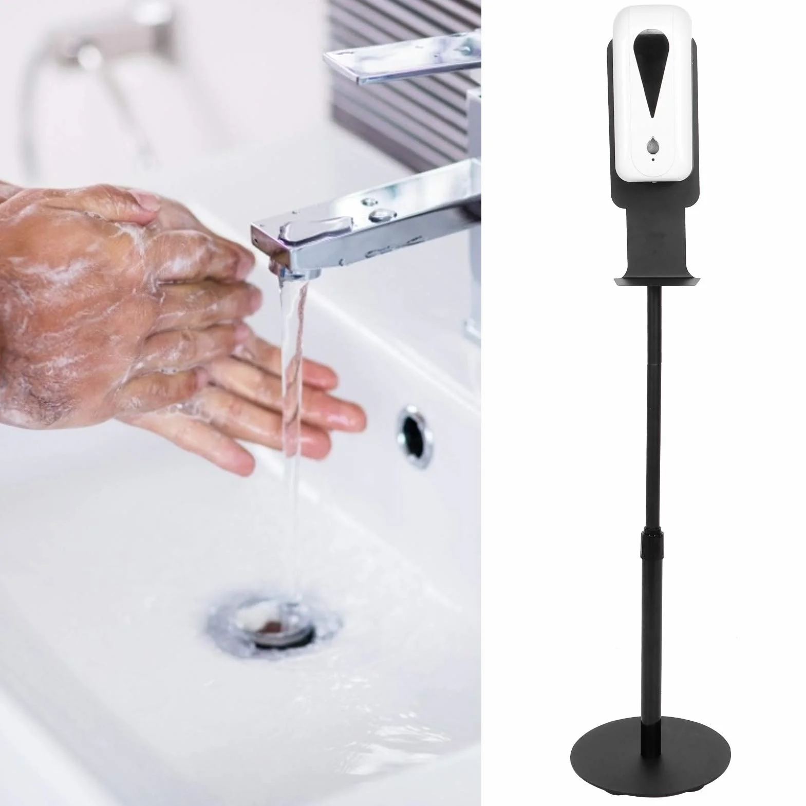 Dozownik Mydła o Pojemności 1500 Ml, Pionowy Stojak Podłogowy (Model w sprayu 9004G+109)